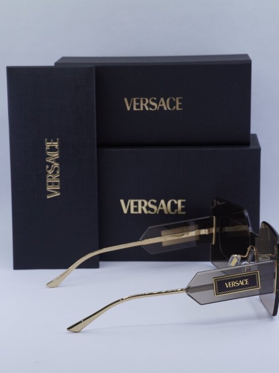 Versace VE2277 10026I Shield Sunglasses – Light Transparent Brown main image 5